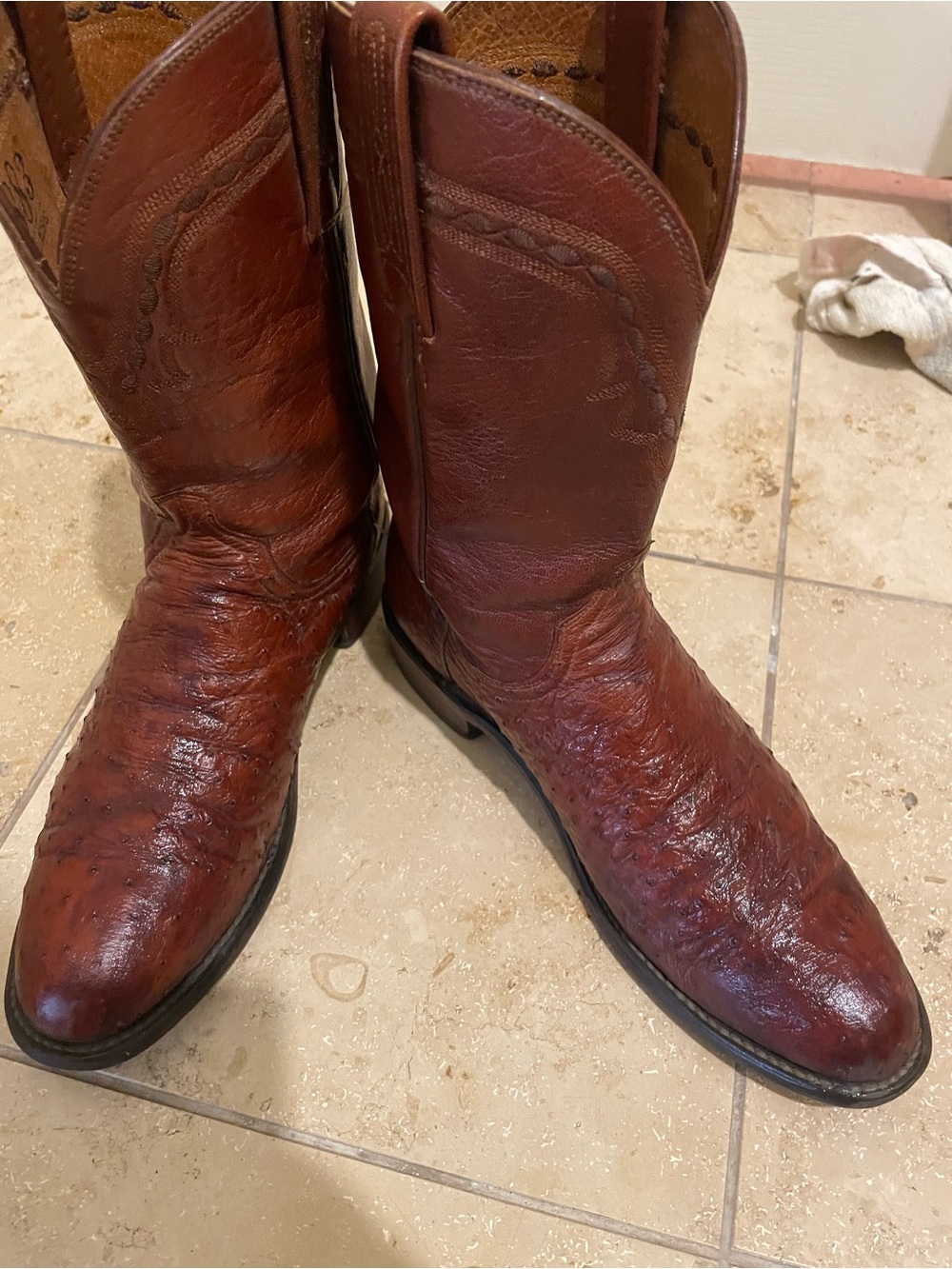 Lucchese 9D Full Quill Ostrich Cowboy Boots